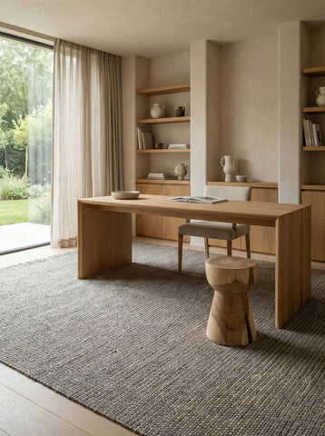 Asterlane Tan Deep Sea 8X10 Feet Dhurrie 100% Jute for Living Room,Bedroom,Home