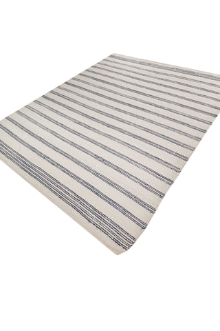 Asterlane White Deep Navy 8X10 Feet Dhurrie 100% Jute for Living Room,Bedroom,Home
