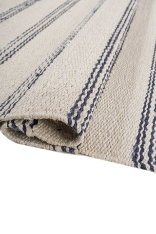 Asterlane White Deep Navy 8X10 Feet Dhurrie 100% Jute for Living Room,Bedroom,Home