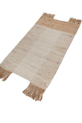 Asterlane Tan White 3X5 Feet Dhurrie 100% Jute for Living Room,Bedroom,Home
