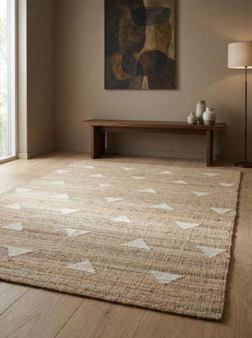 Asterlane Natural Brown  5X8 Feet Dhurrie 100% Jute for Living Room,Bedroom,Home