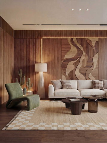 Asterlane Natural Brown White 5X7'6 Feet Dhurrie 100% Jute for Living Room,Bedroom,Home