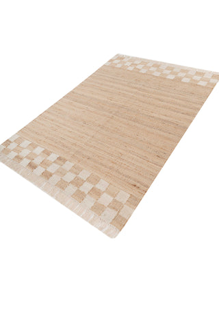 Asterlane Natural Brown White 5X7'6 Feet Dhurrie 100% Jute for Living Room,Bedroom,Home