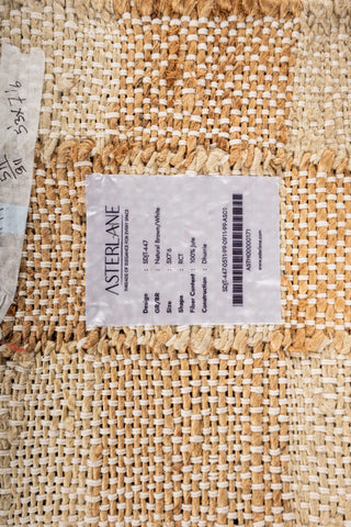 Asterlane Natural Brown White 5X7'6 Feet Dhurrie 100% Jute for Living Room,Bedroom,Home
