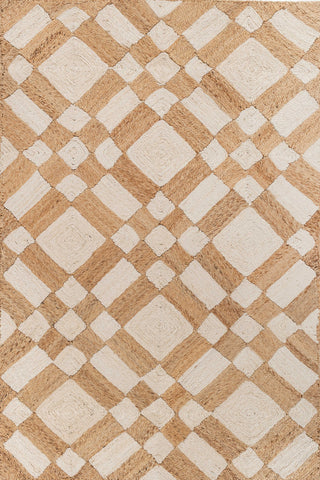 Asterlane Tan White 5X8 Feet Dhurrie 100% Jute for Living Room,Bedroom,Home