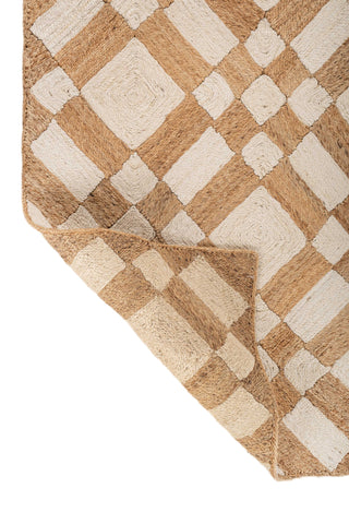 Asterlane Tan White 5X8 Feet Dhurrie 100% Jute for Living Room,Bedroom,Home