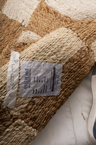 Asterlane Tan White 5X8 Feet Dhurrie 100% Jute for Living Room,Bedroom,Home