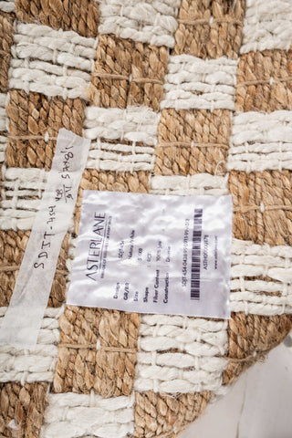 Asterlane Natural White 5'6X8 Feet Dhurrie 100% Jute for Living Room,Bedroom,Home