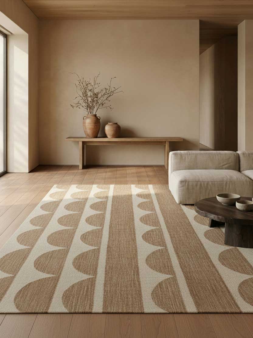 Asterlane Tan Natural 5'6X8 Feet Dhurrie 100% Jute for Living Room,Bedroom,Home