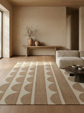 Asterlane Tan Natural 5'6X8 Feet Dhurrie 100% Jute for Living Room,Bedroom,Home