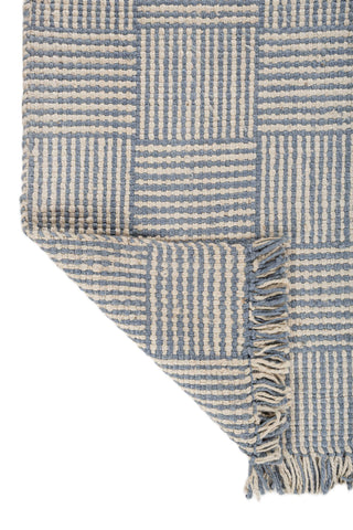 Asterlane Victoria Blue White 5X8 Feet Dhurrie 100% Jute for Living Room,Bedroom,Home