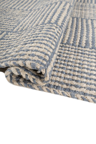 Asterlane Victoria Blue White 5X8 Feet Dhurrie 100% Jute for Living Room,Bedroom,Home