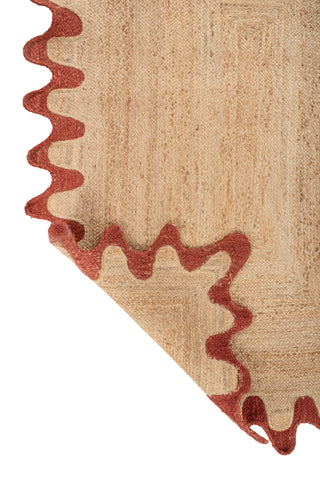 Asterlane Natural Ribbon Red 5X8 Feet Dhurrie 100% Jute for Living Room,Bedroom,Home