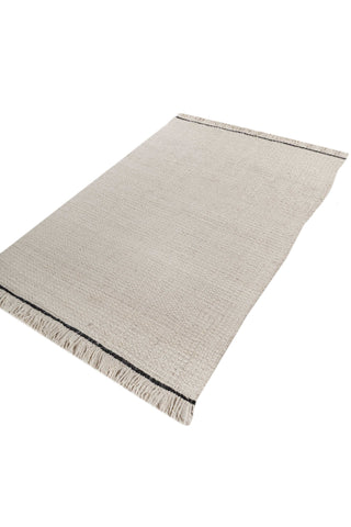 Asterlane White Ebony 4'6X6'6 Feet Dhurrie 100% Jute for Living Room,Bedroom,Home