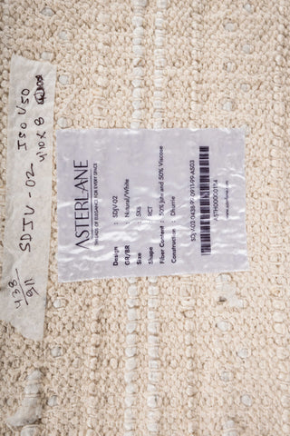 Asterlane Natural White 5X8 Feet Dhurrie 50% Jute and 50% Viscose for Living Room,Bedroom,Home