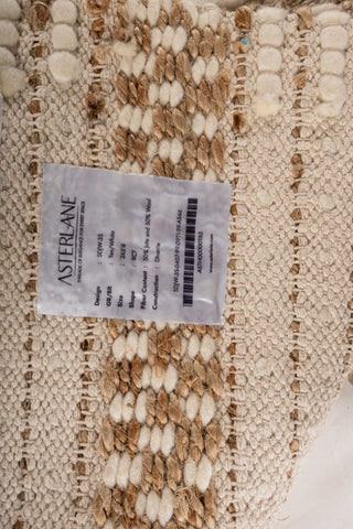 Asterlane Tan White 3X5'6 Feet Dhurrie 50% Jute and 50% Wool for Living Room,Bedroom,Home