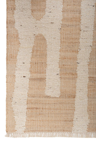 Asterlane Tan White 5'6X7'6 Feet Dhurrie 60% Jute and 40% Wool for Living Room,Bedroom,Home