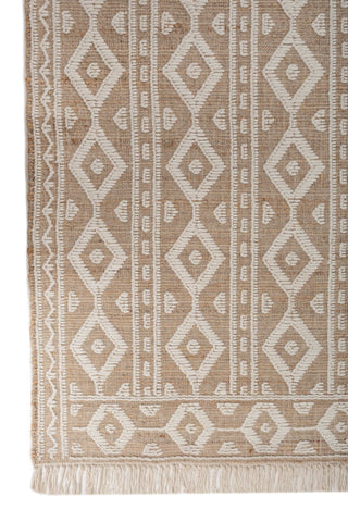 Asterlane Tan White 5X8 Feet Dhurrie 70% Jute and 30% Wool for Living Room,Bedroom,Home