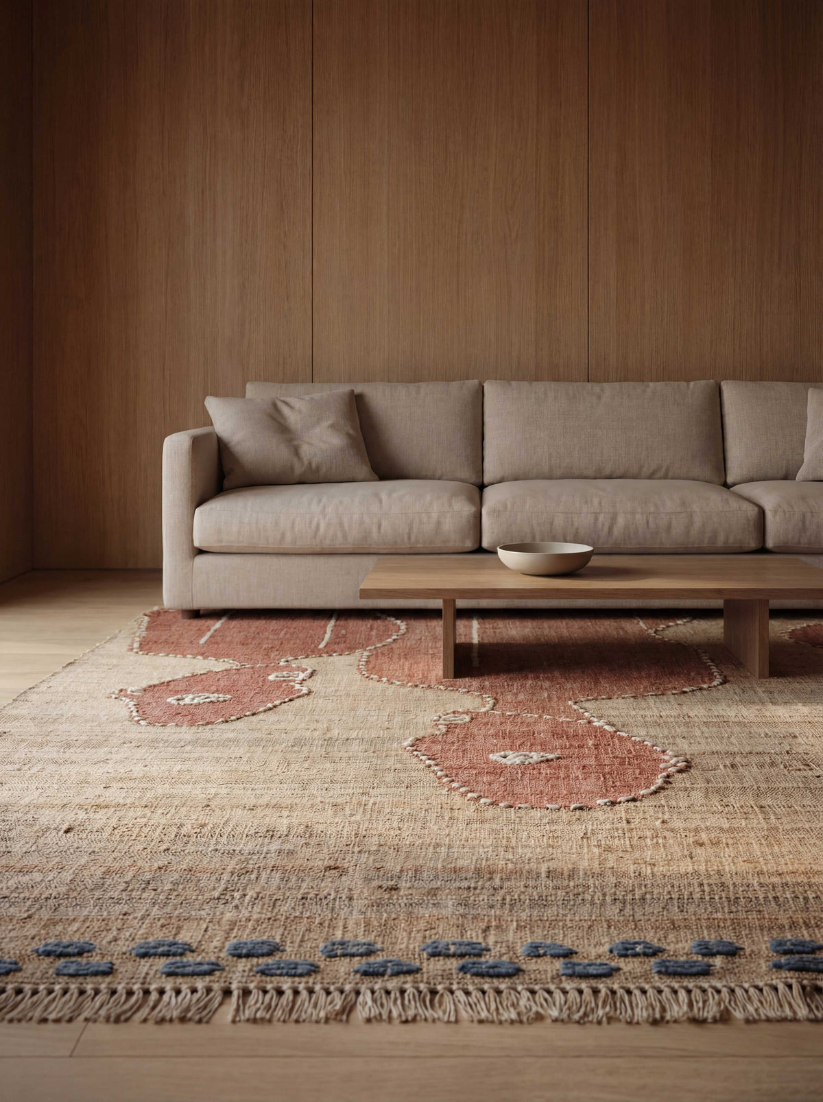 Asterlane Tan Deep Navy 5X7'6 Feet Dhurrie 90% Jute and 10% Wool for Living Room,Bedroom,Home