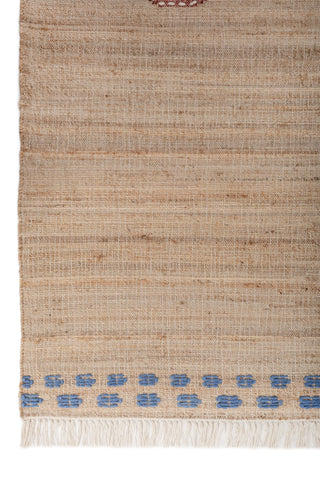 Asterlane Tan Deep Navy 5X7'6 Feet Dhurrie 90% Jute and 10% Wool for Living Room,Bedroom,Home