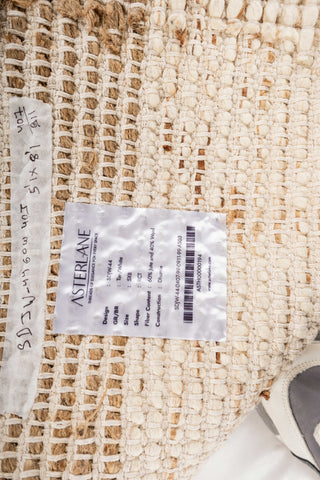 Asterlane Tan White 5X8 Feet Dhurrie 60% Jute and 40% Wool for Living Room,Bedroom,Home