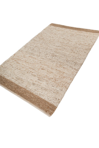 Asterlane Tan White 5X8 Feet Dhurrie 60% Jute and 40% Wool for Living Room,Bedroom,Home