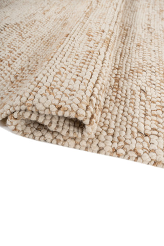 Asterlane Tan White 5X8 Feet Dhurrie 60% Jute and 40% Wool for Living Room,Bedroom,Home