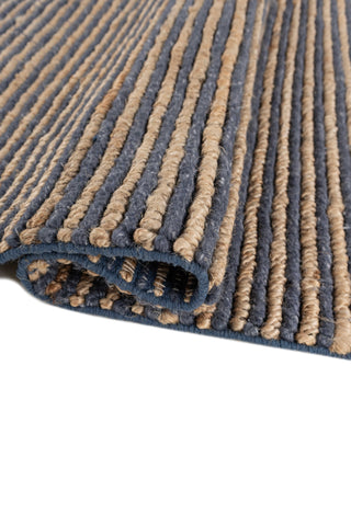 Asterlane Siam Blue Tan 5X8 Feet Dhurrie 50% Jute and 50% Wool for Living Room,Bedroom,Home