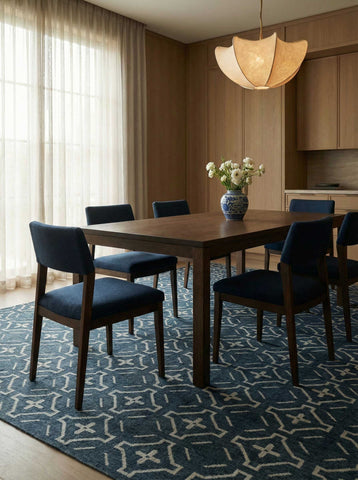 Asterlane Dark Night Blue White 9X12 Feet Dhurrie 100% Polyester for Living Room,Bedroom,Home