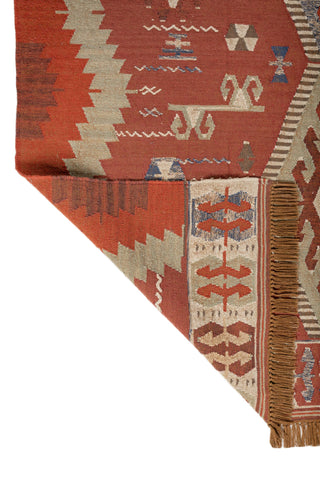 Asterlane Orange Oasis Green 9X12 Feet Dhurrie 100% Polyester for Living Room,Bedroom,Home