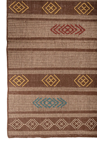 Asterlane Natural Brown Beige 4X5 Feet Dhurrie 100% Polyester for Living Room,Bedroom,Home