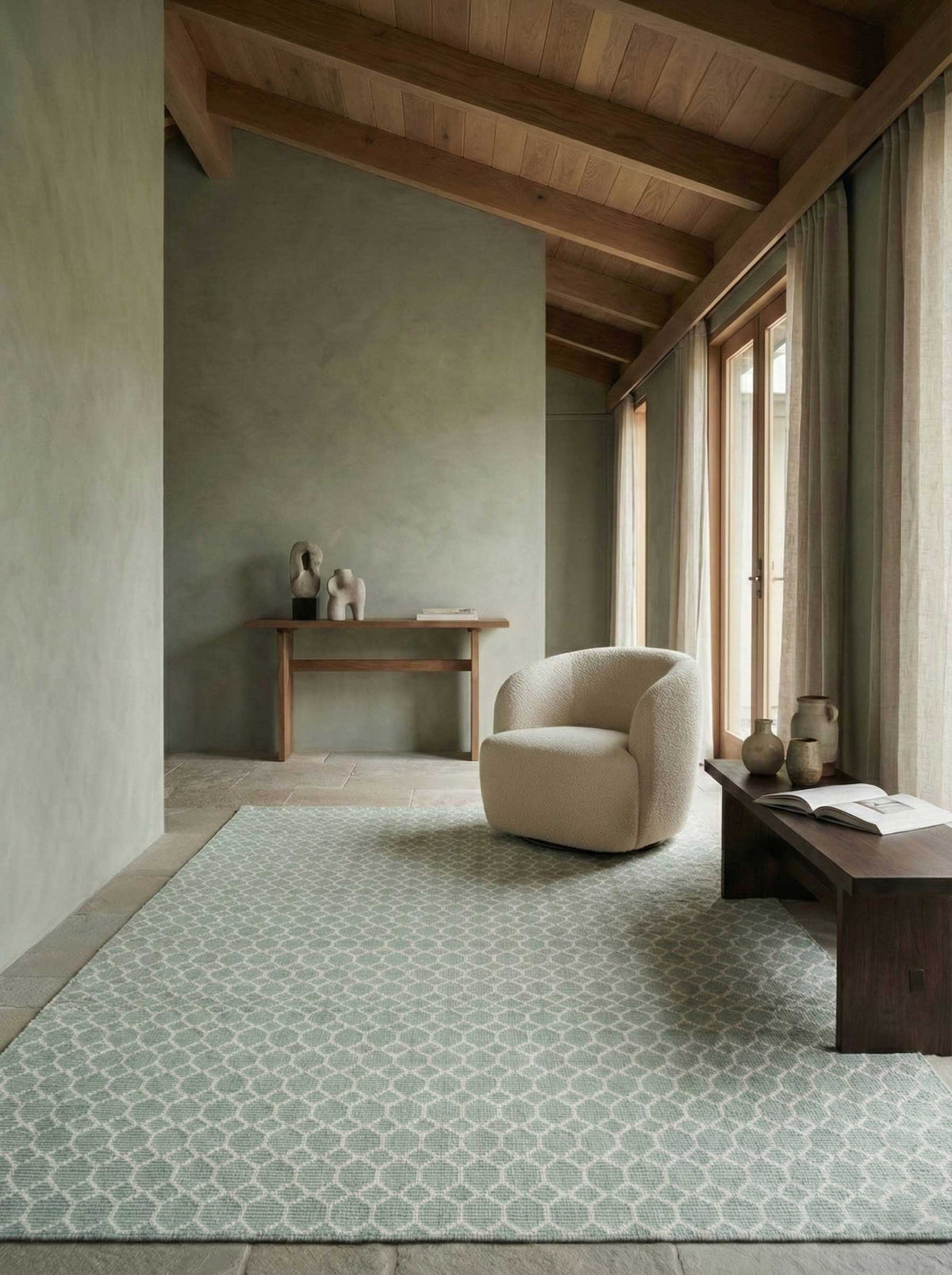 Asterlane Treetop White 5X8 Feet Dhurrie 100% Polyester for Living Room,Bedroom,Home