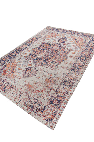 Asterlane Siam Blue Ribbon Red 5X7'6 Feet Dhurrie 100% Reyon Chennile for Living Room,Bedroom,Home