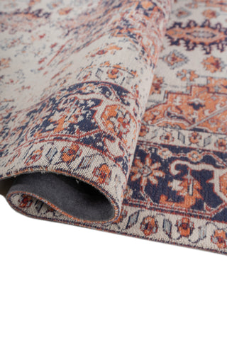 Asterlane Siam Blue Ribbon Red 5X7'6 Feet Dhurrie 100% Reyon Chennile for Living Room,Bedroom,Home