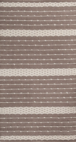 Asterlane Leather Brown White 3X5'6 Feet Dhurrie 70% Cotton and 30% Wool for Living Room,Bedroom,Home