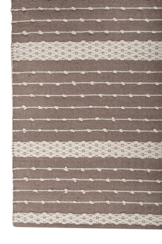 Asterlane Leather Brown White 3X5'6 Feet Dhurrie 70% Cotton and 30% Wool for Living Room,Bedroom,Home