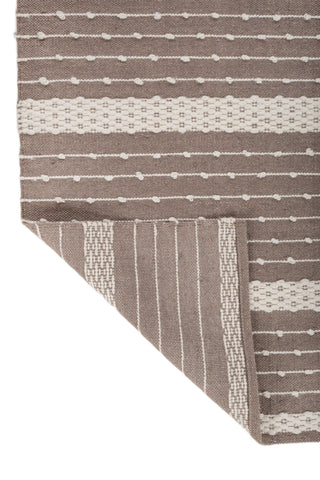 Asterlane Leather Brown White 3X5'6 Feet Dhurrie 70% Cotton and 30% Wool for Living Room,Bedroom,Home