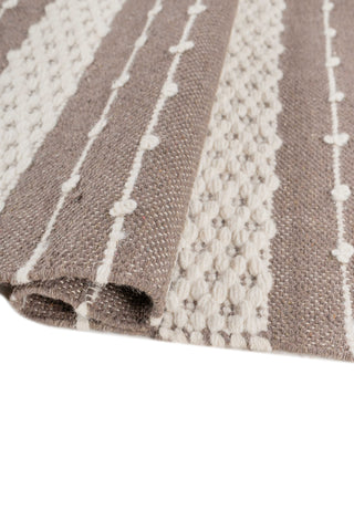 Asterlane Leather Brown White 3X5'6 Feet Dhurrie 70% Cotton and 30% Wool for Living Room,Bedroom,Home