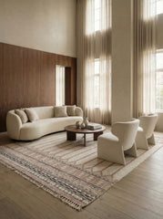 Asterlane Medium Rose White 5X8 Feet Dhurrie 100% Wool for Living Room,Bedroom,Home