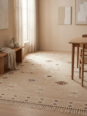 Asterlane Ashwood White 5X8 Feet Dhurrie 100% Wool for Living Room,Bedroom,Home