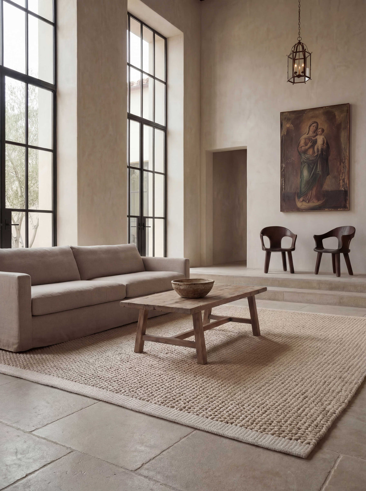 Asterlane Beige Beige 5X8 Feet Dhurrie 100% Wool for Living Room,Bedroom,Home