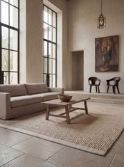 Asterlane Beige Beige 5X8 Feet Dhurrie 100% Wool for Living Room,Bedroom,Home