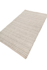 Asterlane Wisteria White 5X8'6 Feet Dhurrie 100% Wool for Living Room,Bedroom,Home