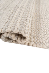 Asterlane Wisteria White 5X8'6 Feet Dhurrie 100% Wool for Living Room,Bedroom,Home