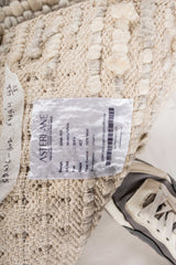 Asterlane Wisteria White 5X8'6 Feet Dhurrie 100% Wool for Living Room,Bedroom,Home