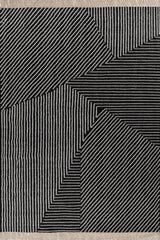 Asterlane Ebony White 5X8 Feet Dhurrie 70% Wool and 30% Polyester for Living Room,Bedroom,Home