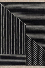 Asterlane Ebony White 5X8 Feet Dhurrie 70% Wool and 30% Polyester for Living Room,Bedroom,Home