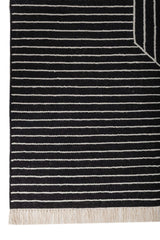 Asterlane Ebony White 5X8 Feet Dhurrie 70% Wool and 30% Polyester for Living Room,Bedroom,Home