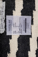 Asterlane Ebony White 5X8 Feet Dhurrie 60% Wool and 40% Polyester for Living Room,Bedroom,Home