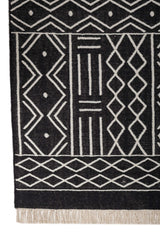 Asterlane Ebony White 5X8 Feet Dhurrie 70% Wool and 30% Polyester for Living Room,Bedroom,Home